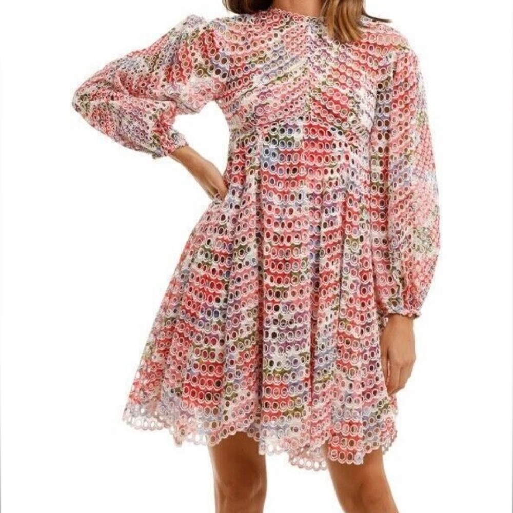 🔥Host Pick🔥 Zimmermann Poppy Eyelet Short Dress-MISSING LINING size 4